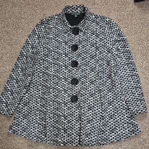 Shannon Passero Stylish Black and Gray Women's Lightweight Coat Size M NWOT